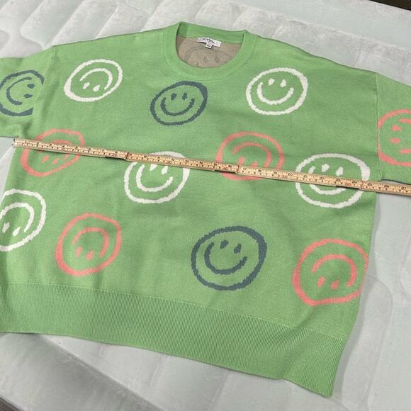 Polagram Boutique Brand Smiley Face Oversized Sweater Women’s Size Large - Picture 4 of 10